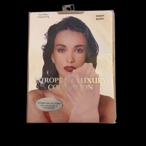 European Luxury Collection 90s Vintage Very Sheer Control Top Oatmeal Sz M